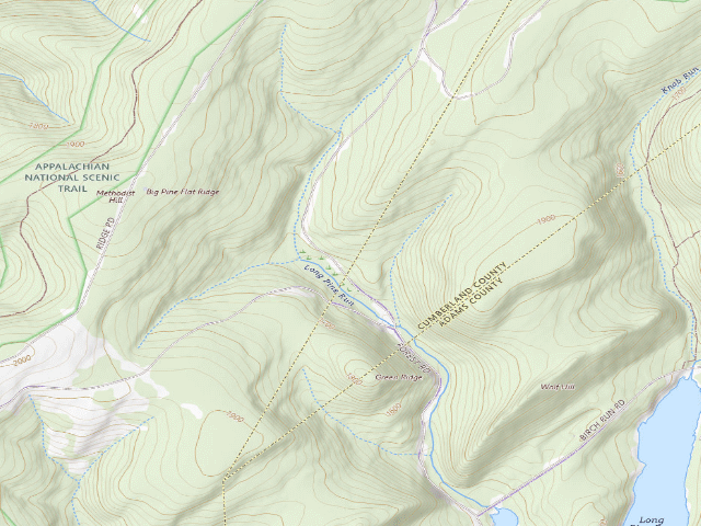 USGS topographic map of Michaux State Forest roadside campsite 011 Old Dutch Camp