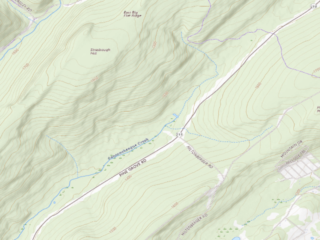 USGS topographic map of Michaux State Forest roadside campsite 013 EUB Camp