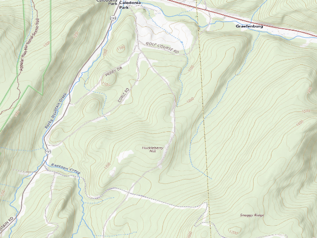USGS topographic map of Michaux State Forest roadside campsite 014 Poplar Cove