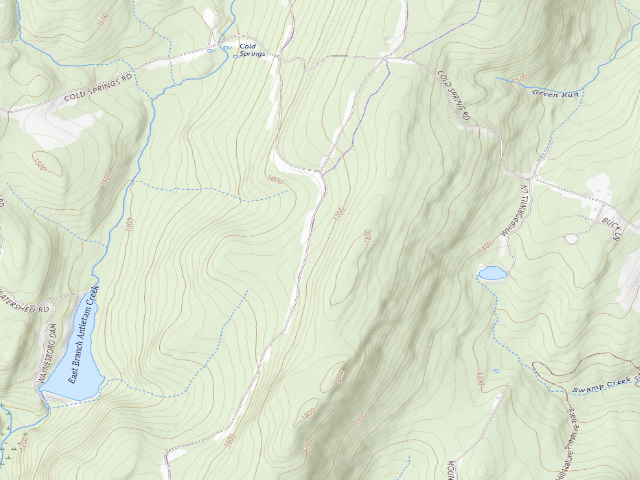 USGS topographic map of Michaux State Forest roadside campsite 018 Green Ridge