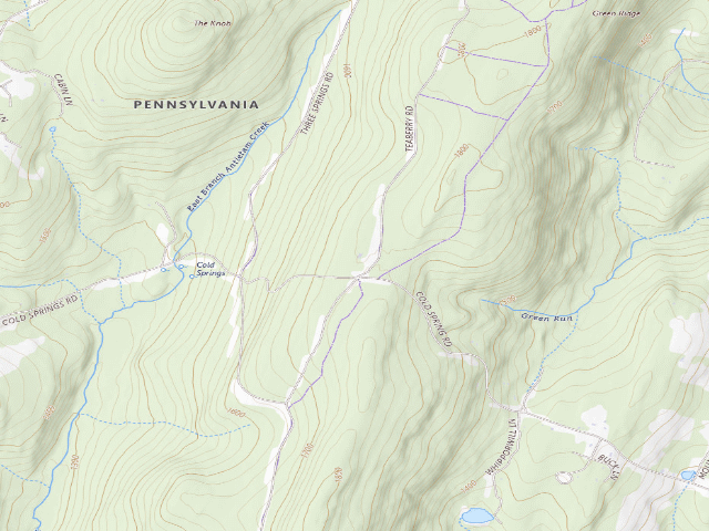 USGS topographic map of Michaux State Forest roadside campsite 021A