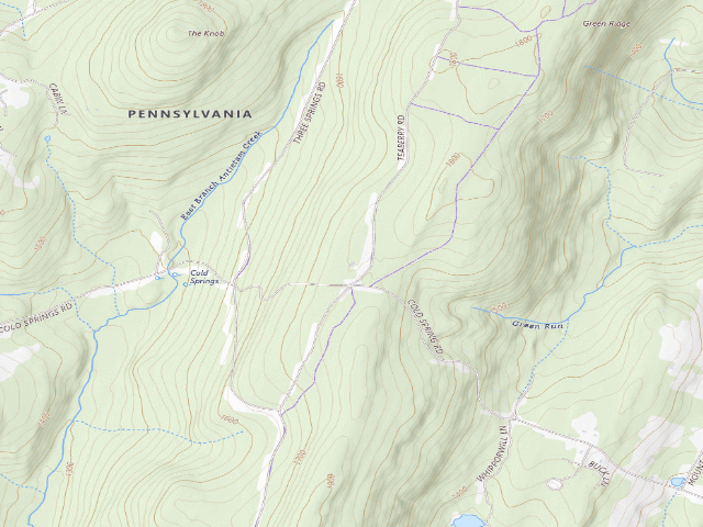 USGS topographic map of Michaux State Forest roadside campsite 021C