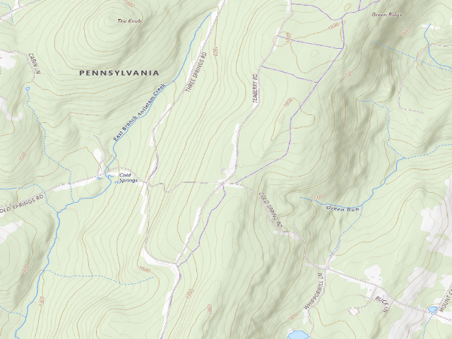 USGS topographic map of Michaux State Forest roadside campsite 021E