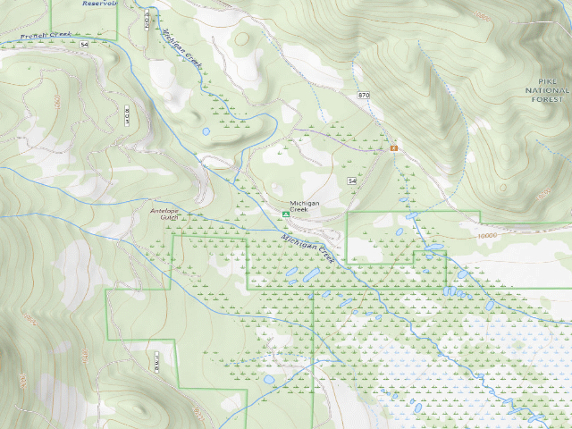 USGS topographic map of Michigan Creek