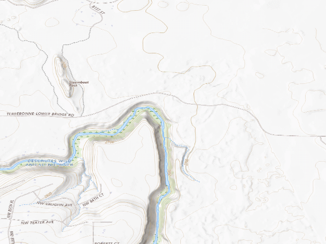 USGS topographic map of Middle Deschutes Wild And Scenic River