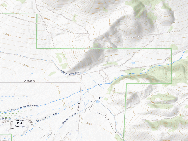 USGS topographic map of Middle Fork Dispersed Camping