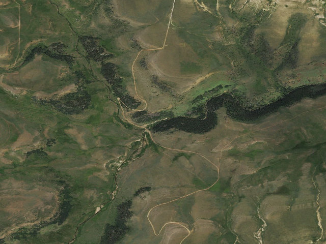 Aerial image of Middle Fork of the Powder River Campground