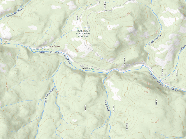 USGS topographic map of Middle Fork