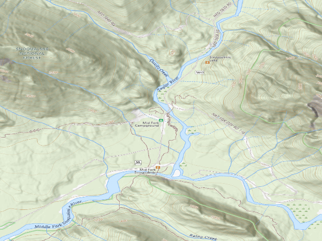 USGS topographic map of Middle Fork
