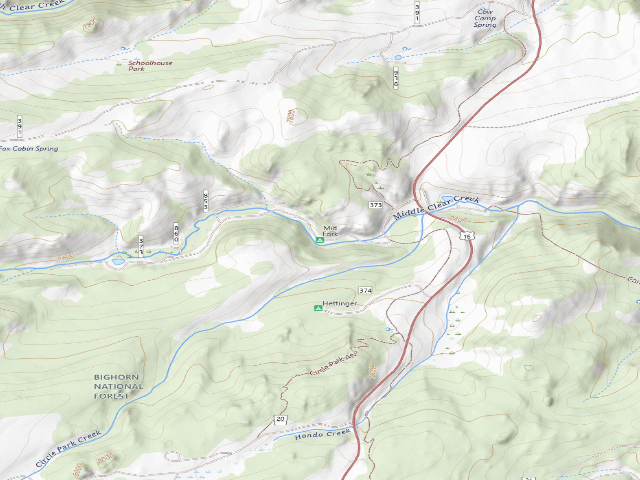 USGS topographic map of Middle Fork