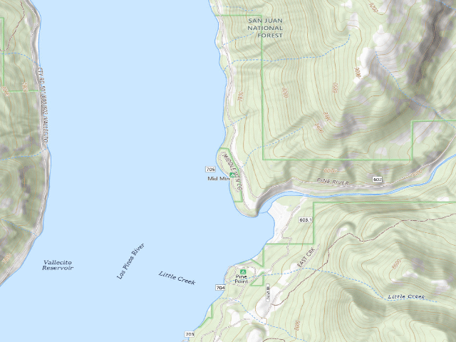 USGS topographic map of Middle Mountain Campground