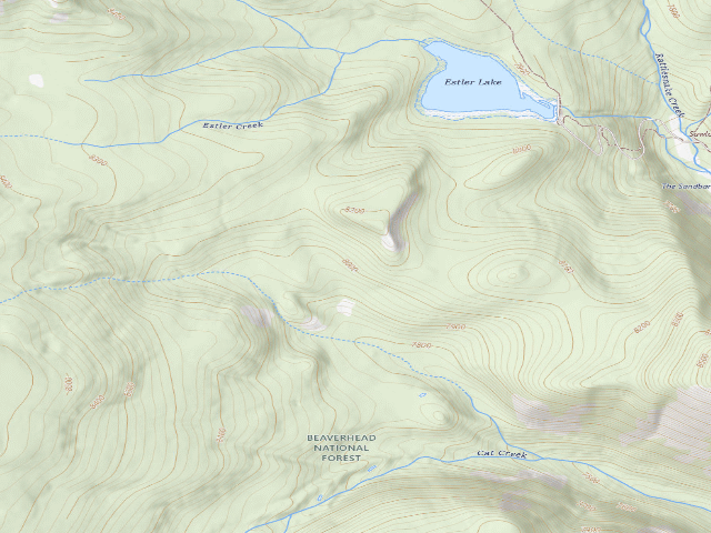 USGS topographic map of Middle Of Nowhere