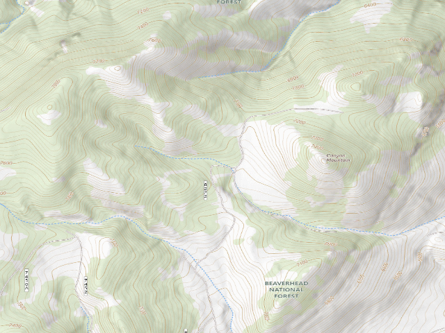USGS topographic map of Middle Of Trees