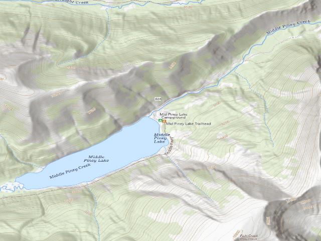 USGS topographic map of Middle Piney Lake Campground