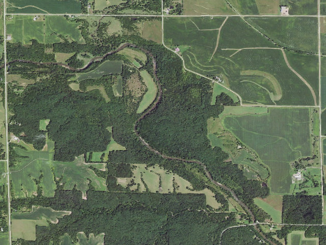 Aerial image of Middle Raccoon River WMA