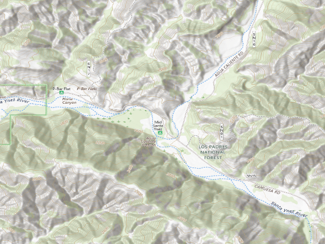 USGS topographic map of Middle Santa Ynez