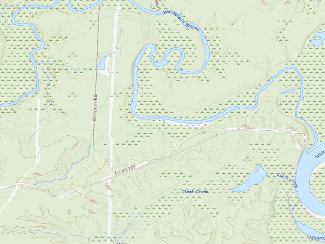 USGS topographic map of Mikes Freeze Wattensaw WMA Hall's Camping Area