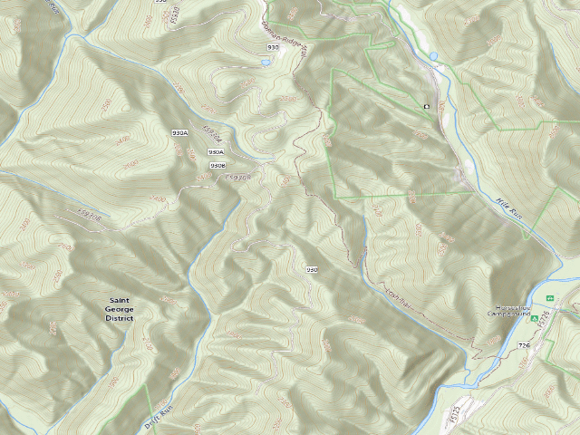 USGS topographic map of Mikes Run Shelter