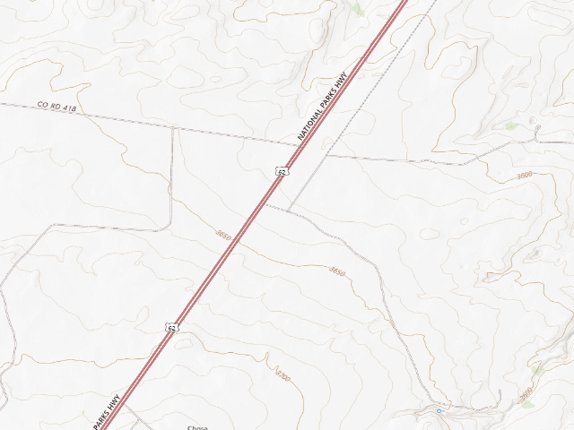 USGS topographic map of Mile 10 Dispersed Camping