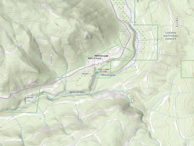 USGS topographic map of Mill Creek - Private