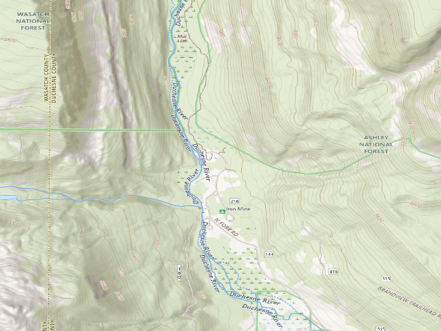 USGS topographic map of Mill Flat Camping Area