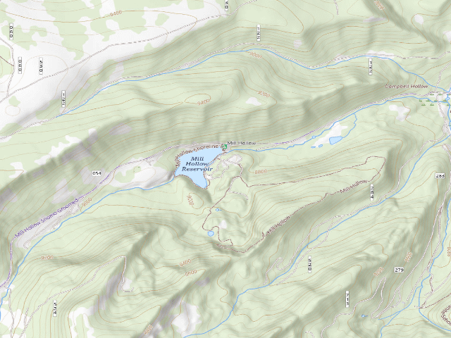 USGS topographic map of Mill Hollow Campground
