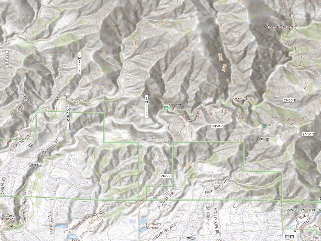 USGS topographic map of Millard Trail Camp