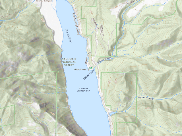 USGS topographic map of Miller Creek Campground 