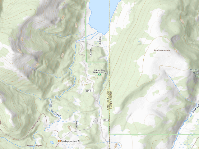 USGS topographic map of Miller Flat Reservoir Cg