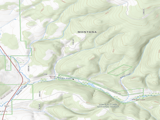 USGS topographic map of Miller Gulch Rd 831-2