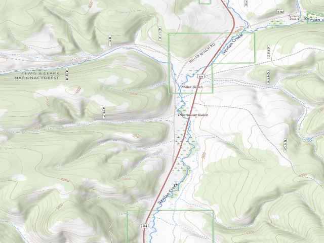 USGS topographic map of Miller Gulch Rd 831-4