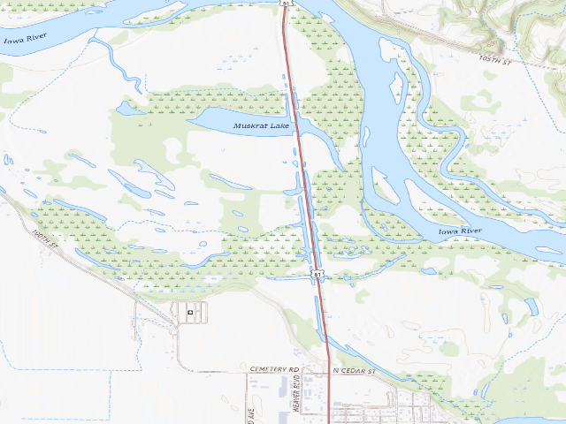 USGS topographic map of Millrace Flats WMA