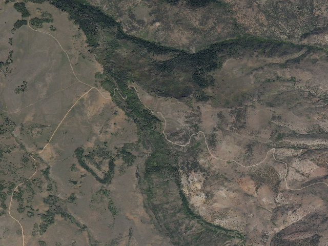 Aerial image of Milo's Kitchen Trailhead