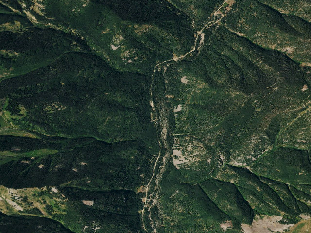 Aerial image of Miner's Cabin Campground
