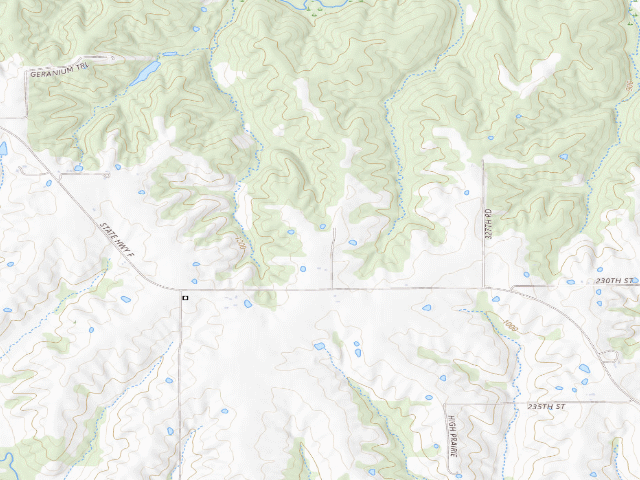 USGS topographic map of Mineral Hills Conservation Area