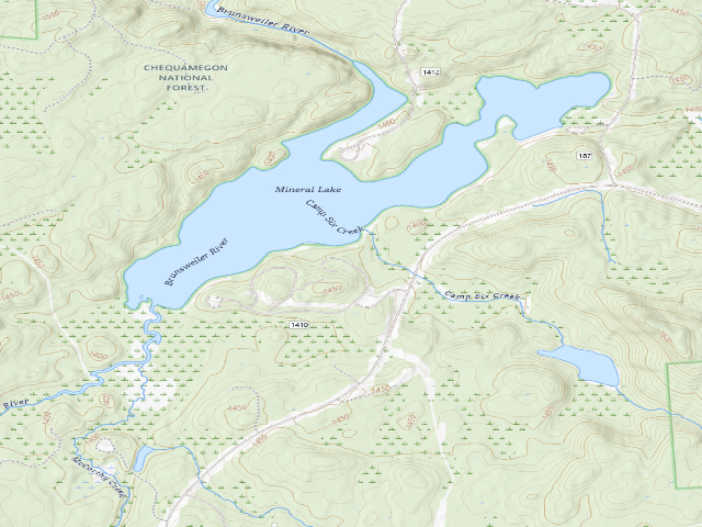 USGS topographic map of Mineral Lake Cg