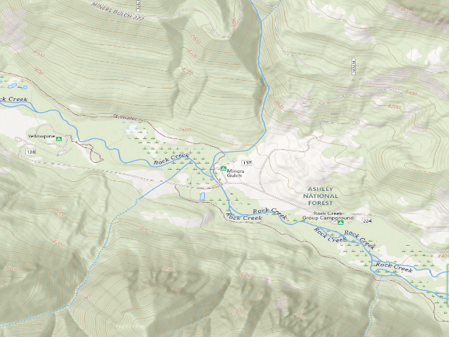 USGS topographic map of Miners Gulch Group Campground
