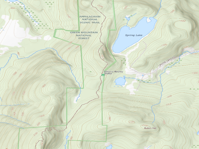 USGS topographic map of Minerva Hinchey Shelter