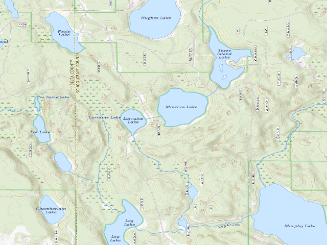 USGS topographic map of Minerva Lake Camping Area