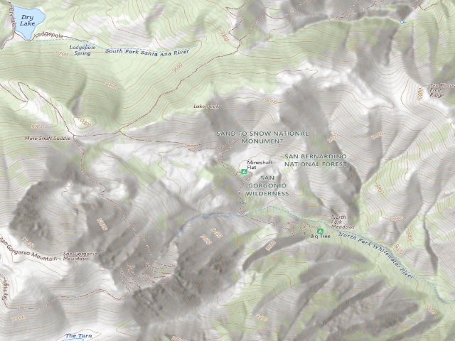 USGS topographic map of Mineshaft Flat Camp