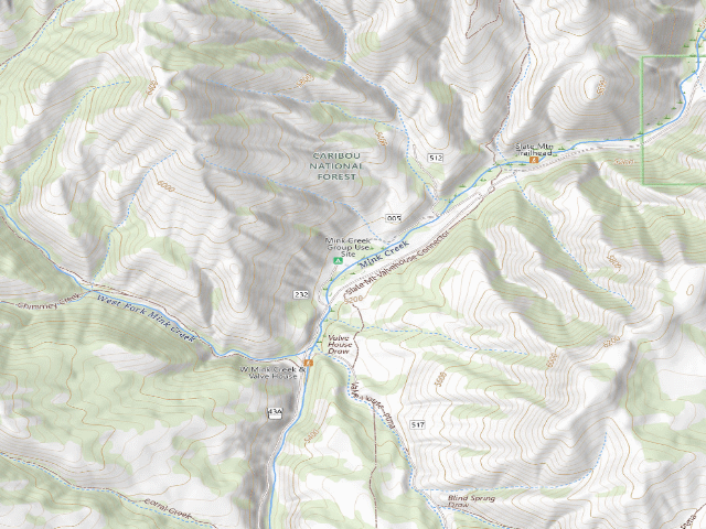USGS topographic map of Mink Creek Group Site