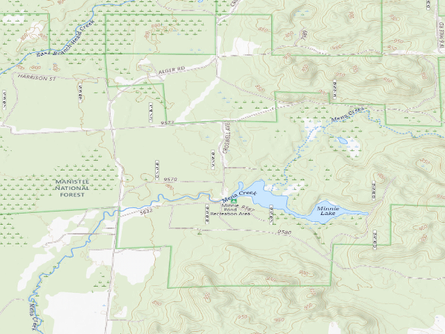 USGS topographic map of Minnie Pond Campground
