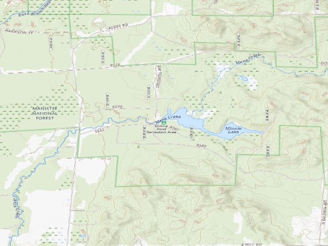 USGS topographic map of Minnie Pond Recreation Area