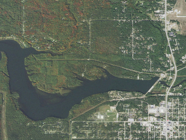 Aerial image of Mio Pond State Forest Campground and Group Camp