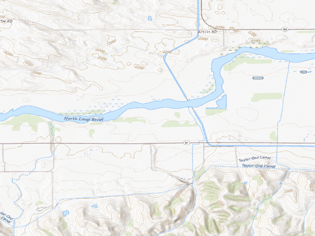 USGS topographic map of Mirdan Canal WMA