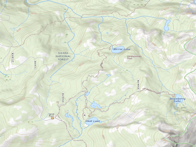 USGS topographic map of Mirror Camp