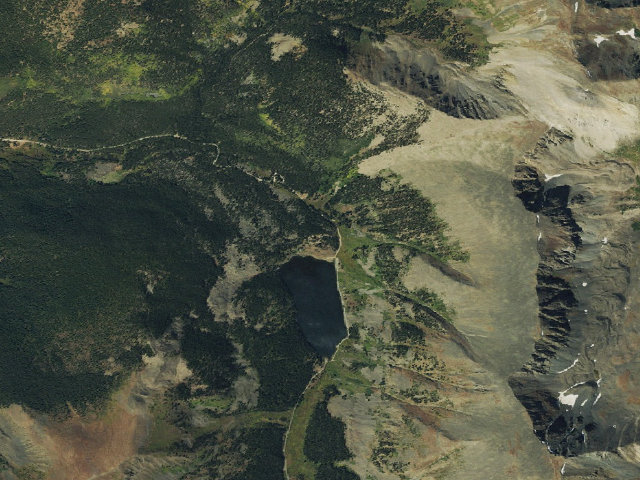 Aerial image of Mirror Lake Campground
