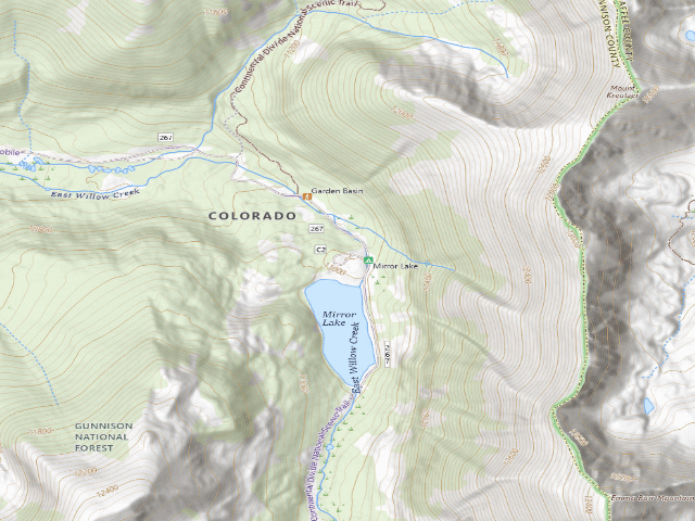USGS topographic map of Mirror Lake Campground