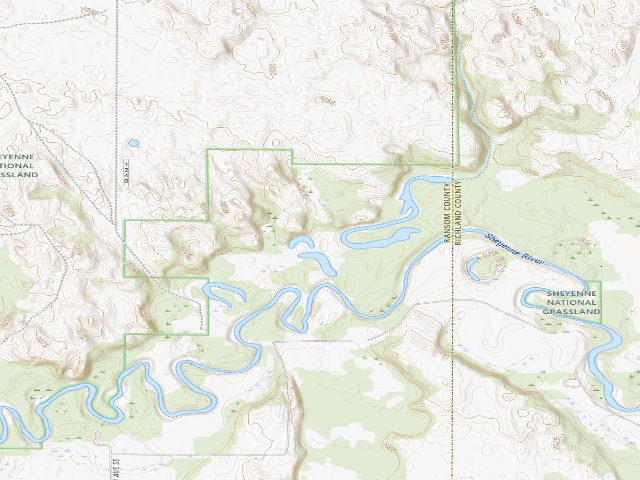 USGS topographic map of Mirror Pool WMA (Ransom County)