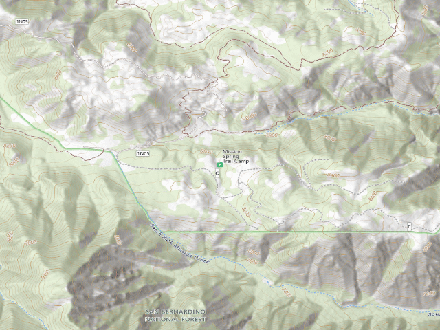 USGS topographic map of Mission Spring Trail Camp